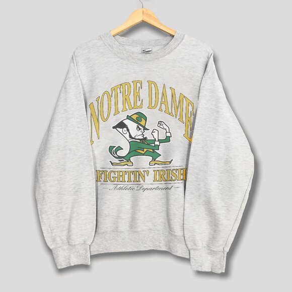 Vintage University of Notre Dame Fighting Irish Sweatshirt, NCAA Football Shirt - Picture 1 of 2